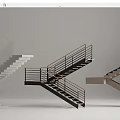 Modern Staircase Designs With Metal Railings Glass Elements And Various Structures 3d model