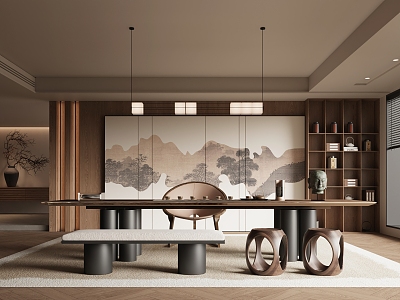 New Chinese Style Song Style Tea Room Study 3d model