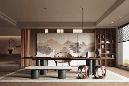 New Chinese Style Song Style Tea Room Study 3d model