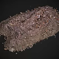 Pile of Mixed Stones and Wood Construction Materials on Dark Background