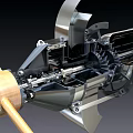 modern engine turbofan propeller engine 3d model