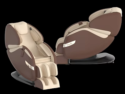 Modern Massage Chair with Brown and Beige Comfortable Seating and Ergonomic Design 3d model