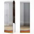 Modern Indoor Frosted Glass Mirror With Door Frame And Floor Surface