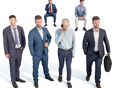 Business Man Business Man Boy Workers Student Leisure Man Standing Man Sitting Man Boss 3d model