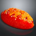 Appetizing Red Sesame Seed Bread With Golden Crust And Decorative Slits