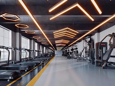 Industrial wind gym fitness equipment leisure entertainment fitness room sports fitness public space model