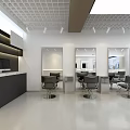Elegant Modern Beauty Hair Salon Interior Design With Styling Chairs Mirrors And Lighting