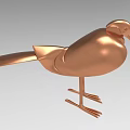 Modern Copper Bird Shaped Decorative Ornament Set For Home Decor 3d model