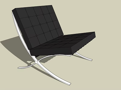 Modern Black Grid Pattern Office Chair With Seat Backrest And Silver Metal Frame 3d model