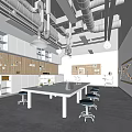 Modern Laboratory School Experimental Classroom Laboratory Physics Laboratory Tables and Chairs Chemical Instruments 3d model