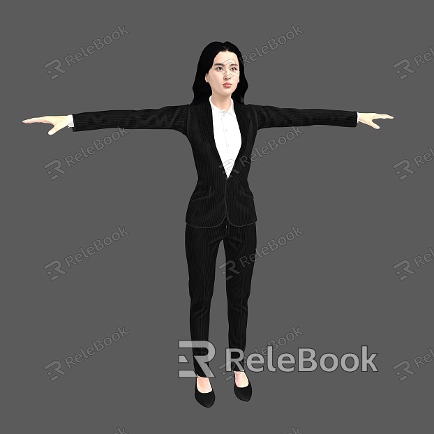 Woman in Suit Woman Dress Woman Business Dress Woman Binding Skeleton Standing Animation model