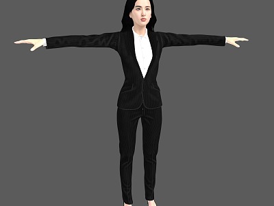 Woman in Suit Woman Dress Woman Business Dress Woman Binding Skeleton Standing Animation model