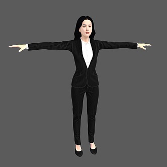 Woman in Suit Woman Dress Woman Business Dress Woman Binding Skeleton Standing Animation 3d model