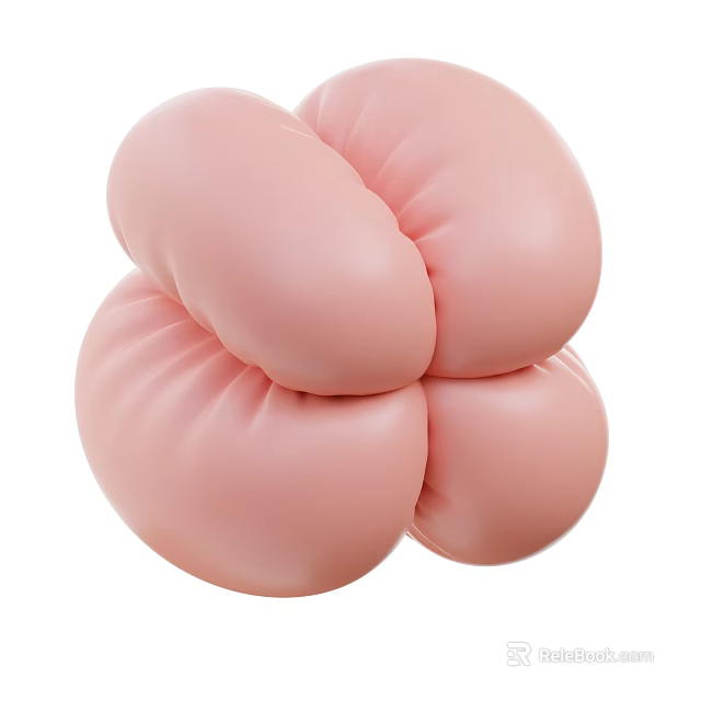 Stylish Pink Knotted Balloons With Artistic Sculptural Design For Modern Decor 3d model 