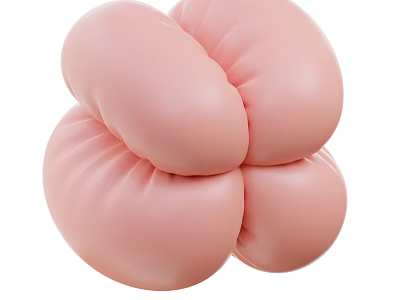 Stylish Pink Knotted Balloons With Artistic Sculptural Design For Modern Decor 3d model