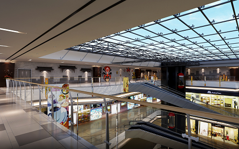 New Chinese Shopping Mall Commercial Space Shopping Mall Aisle 3d model