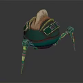 Green Mechanical Creature With Brown Top And Leg Like Metallic Structures 3d model