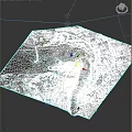 Deer In Urban 3D Model Green Area Near Blue Water And River