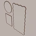Modern Decorative Mirrors With Scalloped Round And Rectangular Gold Frames Design