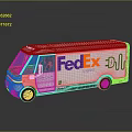 White FedEx Express Delivery Van With Brand Logo And Vehicle Design