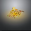 Colorful Creatures And Characters On Yellow Circular Platform With Small Items