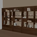 Wooden Bookshelf With Multiple Shelves Filled With Books And Decorations