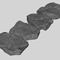 Natural Gray Stepping Stones Arranged As Garden Walkway For Outdoor Use
