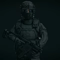 Game Role Game Character SWAT Special Police with Skins and Bones Police Armed Police Soldiers Special Forces 3d model