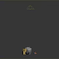 Cartoon Crow Near Trash Can With Yellow Cardboard Boxes And Black Garbage Bag
