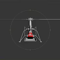 Red And White Modern Space Rotorcraft With Multiple Rotors Sleek Design