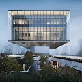 Modern Sales Office Architecture Exhibition Hall Architecture Art Gallery Architecture 3d model