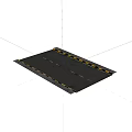 Gray Rubber Mat With Yellow Edges And White Lines For Indoor Use