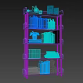 Bookshelf Storage Rack Data Rack Shelf 3d model