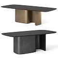 Modern Minimalist Dining Table With Black Wooden Top And Stylish Metal Legs Design