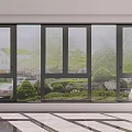 Large Modern Casement Window In Home Interior With Clear Glass And Outdoor Garden View