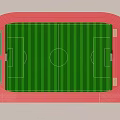 School Playground Featuring Green Football Field Red Running Track and White Markings