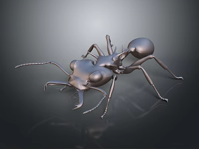 Artistic Detailed Metal Ant Sculpture With Realistic Body Leg And Antenna Design 3d model