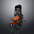 Black And Orange Seated Fitness Training Machine With Adjustable Seat And Armrest
