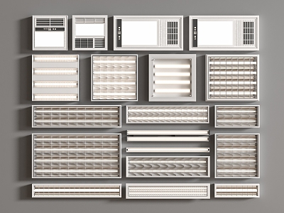 Modern Grille Lamp Combination 3d model