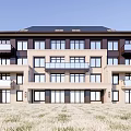 Duplex Villa Exterior With Modern Traditional Facade And Carved Decorative Details
