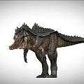 Realistic 3D Model of Predatory Dinosaur With Sharp Teeth and Spiked Back 3d model
