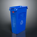 High Quality Blue Recycling Trash Can With Secure Lid And Recycling Symbol Design