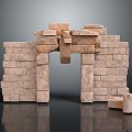 Monuments Stone Wall Stone Wall Ruins Monuments Ruins Ancient Ruins Realistic 3d model