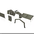 Minimalist Gray Furniture Components With Modular Unassembled Parts And Modern Design