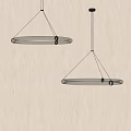 Modern Poliform Ring Shaped Chandeliers With Illuminated Circular Rings Hanging From Ceiling 3d model