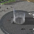 Modern Fountain Square Fountain Art Device Dry Spray Spring Water Scene Fountain Water Modeling 3d model