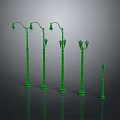 Green Ornate Street Lamp Designs With Various Styles Heights And Details