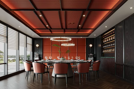 New Chinese Box Restaurant Box Club Box Hotel Box 3d model