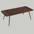 Modern Wooden Dining Table With Rectangular Top And Slim Legs Design 3d model
