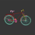 Classic Green Bicycle With Brown Seat White Basket And Black Wheels